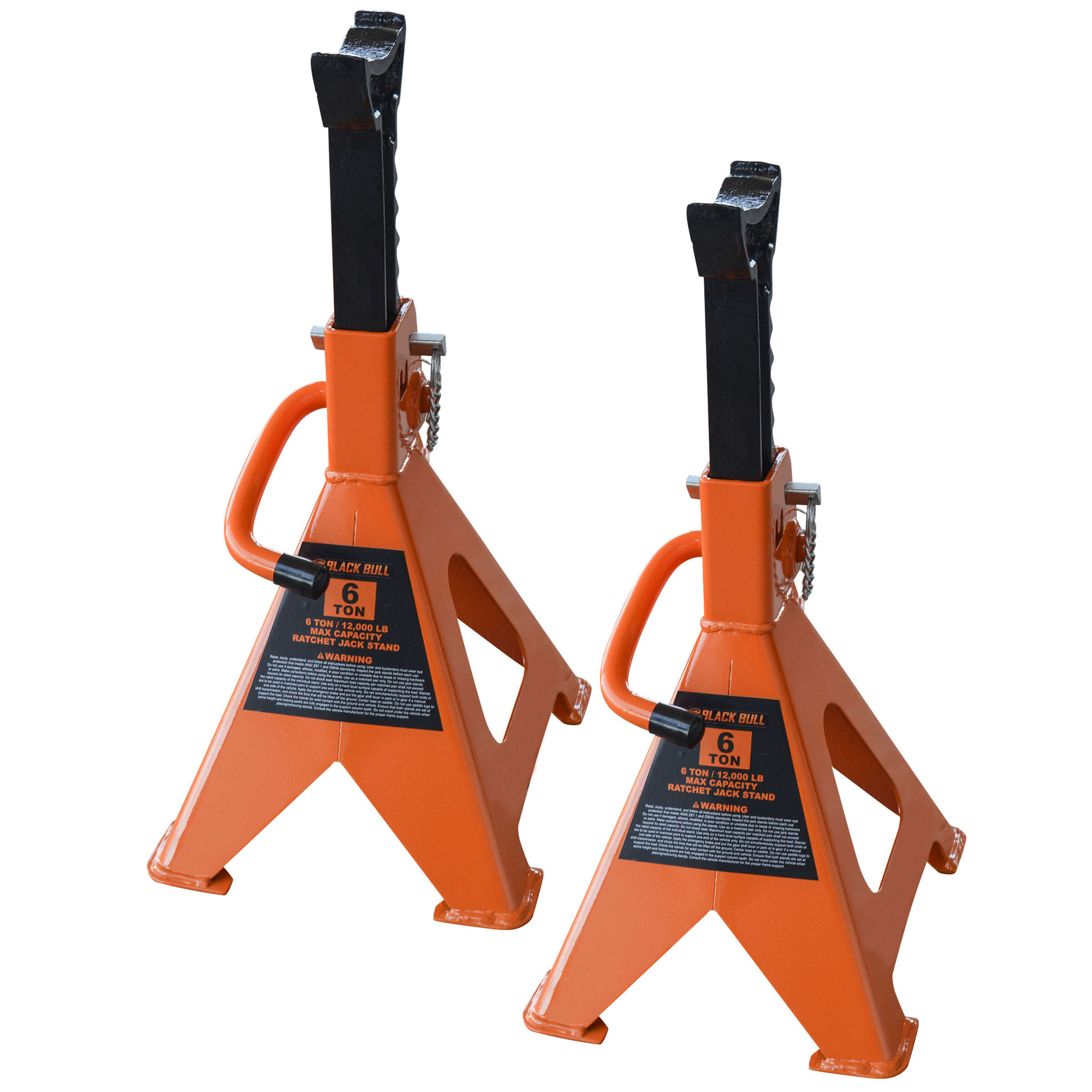 Buffalo Tools, 6 Ton Jack Stand Set (2pk), Lift Capacity 6 Tons, Max. Lift Height 23.5 in, Min. Lift Height 15 in, Model# JS6SET